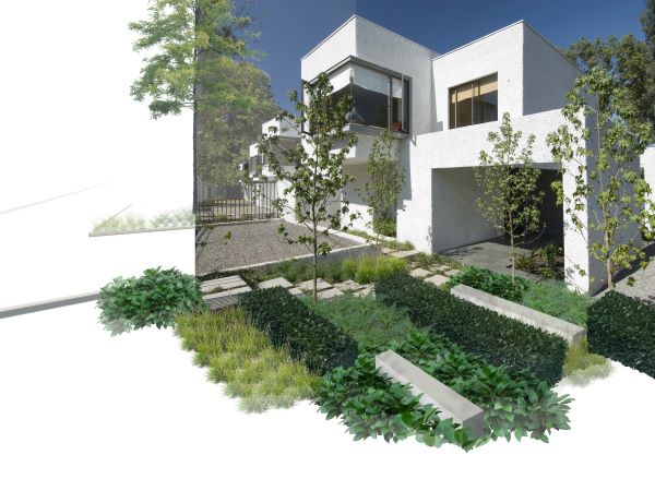 Načrt za urbani vrt z enostavnimi potezami, malo vzdrževanja in ekološkim pristopom. Načrtovanje vrtov.
